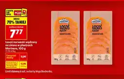 Biedronka Łosoś norweski wędzony na zimno w plastrach Marinero oferta