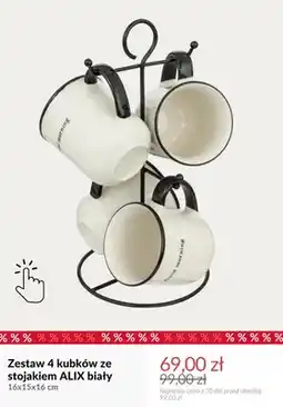 Homla Zestaw 4 kubków ze stojakiem Alix biały oferta