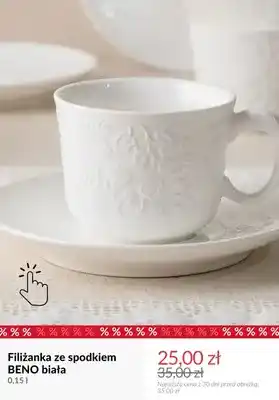 Filiżanka ze spodkiem Beno biała