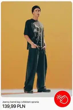 Cropp Jeansy barrel leg z efektem sprania Cropp oferta