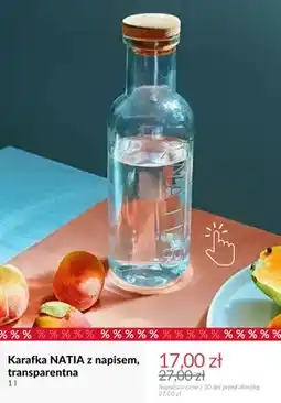 Homla Karafka Natia z napisem transparentna oferta