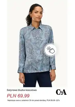 C&A Satynowa bluzka koszulowa C & A oferta