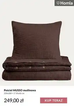 Homla Pościel Musso muślinowa 220x200 cm + 2x50x60 cm Homla oferta