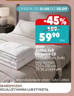 Biedronka Kołdra Soft Elegance 3D 155x200 cm biała Smukee oferta