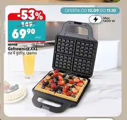 Biedronka Gofrownica Xxl na 4 gofry czarna Hoffen oferta