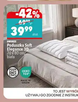 Biedronka Poduszka Soft Elegance 3D 70x80 cm biała Smukee oferta