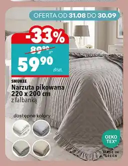 Biedronka Narzuta pikowana 220x200 cm z falbanką Smukee oferta