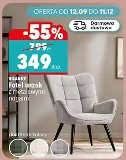 Biedronka Fotel uszak z metalowymi nogami oferta