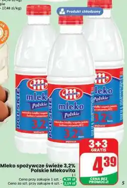 Dino Mleko spożywcze świeże 3,2% Polskie Mlekovita oferta