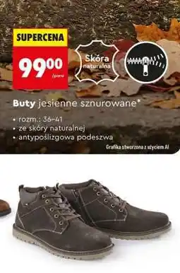 Biedronka Buty jesienne sznurowane oferta