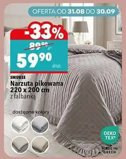 Biedronka SMUKEE Narzuta pikowana 220 x 200 cm z falbanką oferta