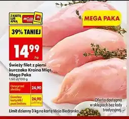 Biedronka Świeży filet z piersi kurczaka Kraina Mięs, Mega Paka oferta