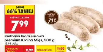 Biedronka Kiełbasa biała surowa premium Kraina Mięs oferta