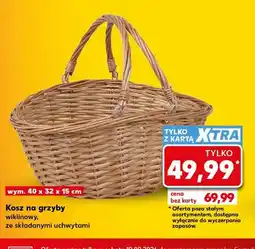 Kaufland Kosz na grzyby wiklinowy ze składanymi uchwytami 40x32x15 cm oferta