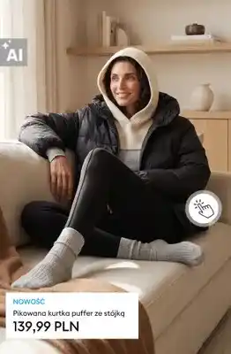 Pikowana kurtka puffer ze stójką
