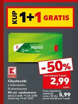 Kaufland Chusteczki z balsamem 4-warstwowe K-Classic oferta