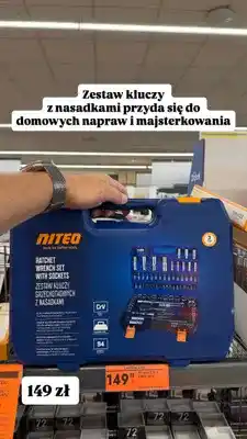Biedronka Zestaw kluczy grzechotkowych z nasadkami Niteo 94 elementy oferta