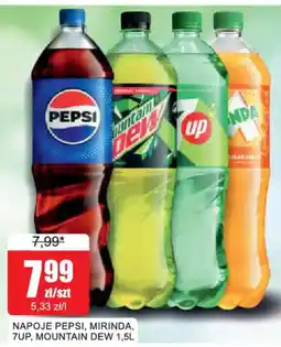 Bingo Napoje Pepsi, Mirinda, 7UP, Mountain Dew oferta