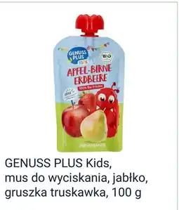 Rossmann GENUSS PLUS Kids, mus do wyciskania, jabłko, gruszka truskawka oferta