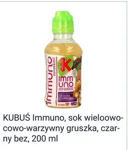 Rossmann KUBUŚ Immuno, sok wieloowocowo-warzywny gruszka, czarny bez oferta