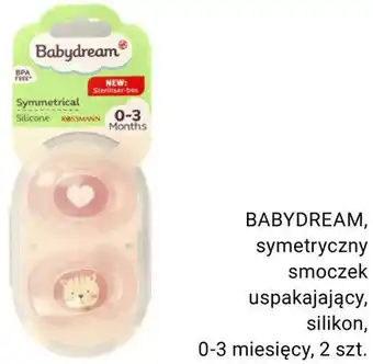 BABYDREAM, symetryczny smoczek uspokajający, silikon, 0-3 miesięcy, 2 szt