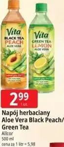 E.Leclerc Napój herbaciany Aloe Vera Black Peach/Green Tea Allcor oferta