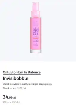 Rossmann OnlyBio Hair In Balance Invisibobble Olejek do włosów, nabłyszczająco-rozplątujący oferta