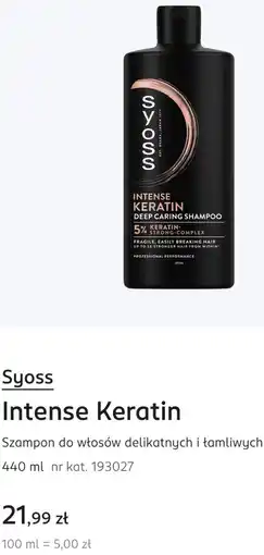 Rossmann Syoss Intense Keratin Szampon do włosów delikatnych i łamliwych oferta