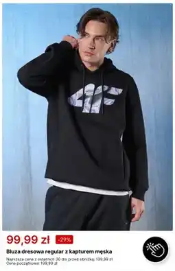 4F Bluza dresowa regular z kapturem męska 4F oferta