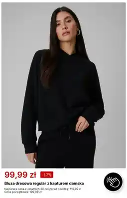 4F Bluza dresowa regular z kapturem damska oferta