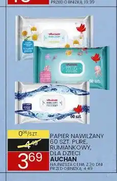 Wafelek Papier nawilżany Pure Auchan oferta