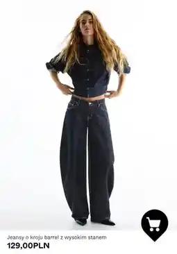 Bershka Jeansy o kroju barrel z wysokim stanem oferta