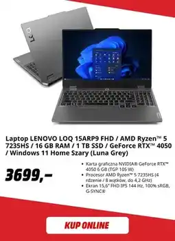 Media Markt Laptop Lenovo Loq 15ARP9 oferta