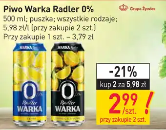 Stokrotka Piwo Warka Radler 0% 2x500ml oferta