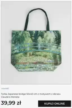 Home&You Torba Japanese bridge 50x40 cm z motywem z obrazu Claude'a Moneta home & you oferta