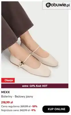 eobuwie Baleriny beżowy jasny Mexx oferta