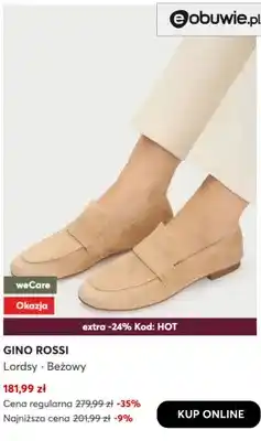 eobuwie Lordsy beżowe Gino Rossi oferta