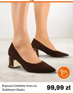 Born2be Brązowe czółenka Vices na ozdobnym słupku oferta