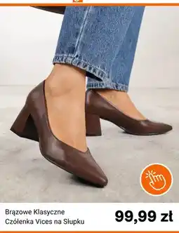 Born2be Brązowe klasyczne czółenka Vices na słupku oferta