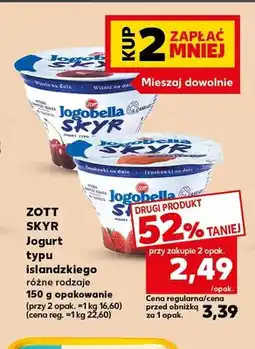 Kaufland Jogurt typu islandzkiego Skyr wiśnie na dnie Zott oferta