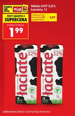 Biedronka Mleko UHT Łaciate oferta