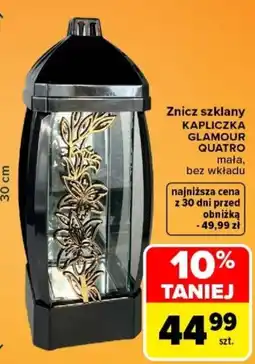 Carrefour Znicz szklany KAPLICZKA GLAMOUR QUATRO mała oferta