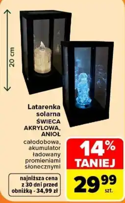 Carrefour Latarnka solarna Świeca Akrylowa, Anioł oferta