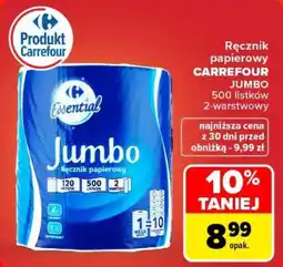 Carrefour Ręcznik papierowy Essential Jumbo oferta
