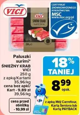 Carrefour Paluszki surimi Śnieżny Krab VICI oferta