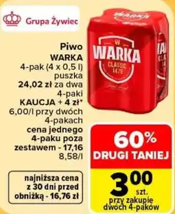 Carrefour Piwo Warka oferta
