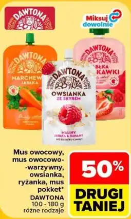 Carrefour Mus owocowy, mus owocowo-warzywny, owsianka, ryżanka, mus pokket* dawtona oferta
