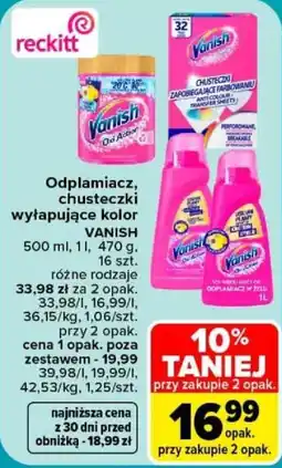 Carrefour Odplamiacz, chusteczki wyłapujące kolor Vanish oferta