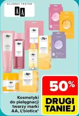Carrefour Kosmetyki do pielęgnacji twarzy marki AA, L'biotica* oferta