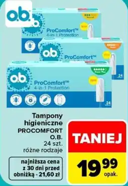 Carrefour Tampony higieniczne ProComfort O.B. oferta